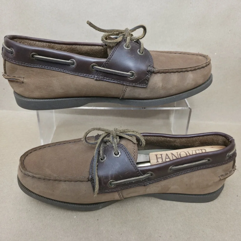 G.H. Bass Hampton (Sz 9 W) Core 2 Mens Boat Shoes Brown Nubuck Loafers Wide